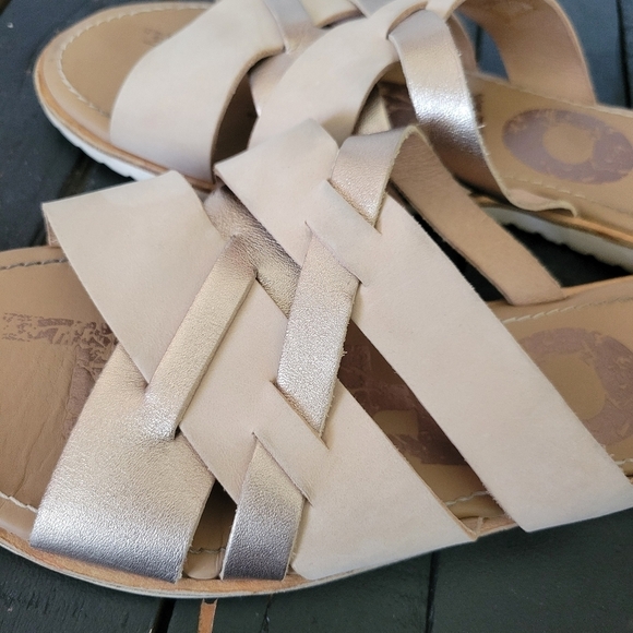 Sorel Women's 9.5 Ella Rose Gold Natural Slip On Sandals Slides Comfort - Picture 2 of 8